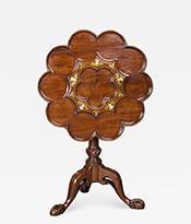 Brass and Mother of Pearl Inlaid Tripod Table Thumbnail