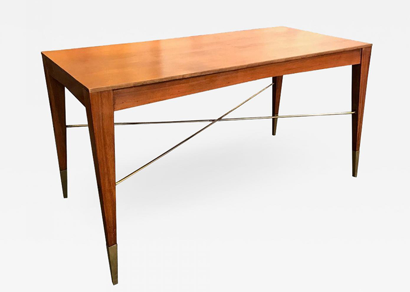 Italian modernist style walnut table desk
