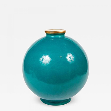 Milord Antiques 3_Maison Jansen Turquoise Blue Glazed Ceramic Vase