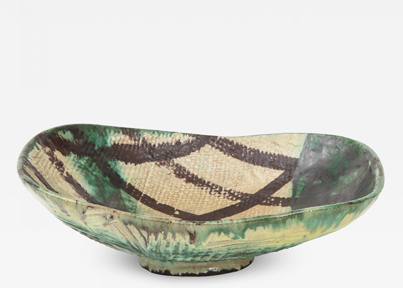 Allan-Ebeling Danish Mid-Century Oblong Ceramic Bowl by Allan Ebeling