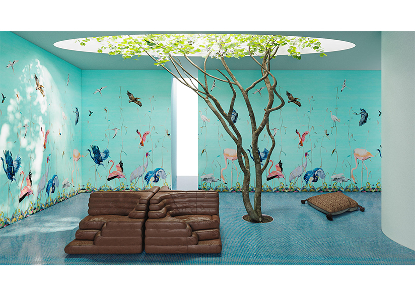 Birds Blue Scenic Wallpaper_Rendering by Charlap Hyman Herrero_Webiste Image