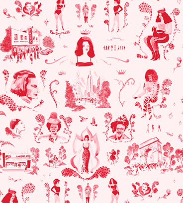 Trans Power Toile Pink Wallpaper by Grant Shaffer_Website Image