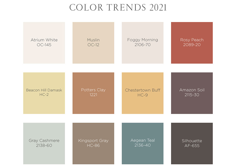 Benjamin Moore 2021 COTY Color Palette