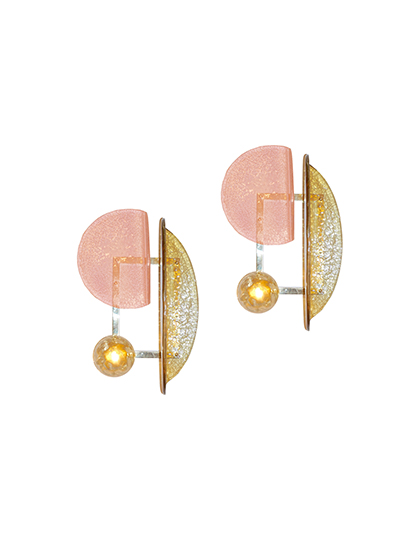 main_cosulich_interiors_and_antiques_products_new_york_design_contemporary_italian_pair_pink_amber_murano_glass_gold_brass_sconces