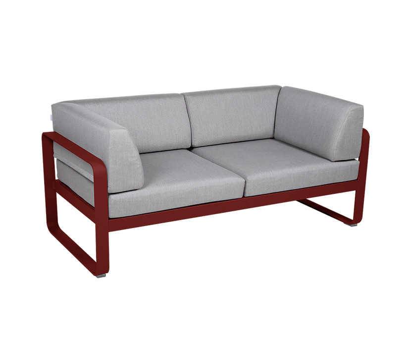 Fermob_Bellevie Canape Club 2 SSeater Flannel Grey_Gallery Image 6_Chili Red
