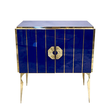 Cosulich Interiors & Antiques_Italian Royal Blue Glass Cabinet
